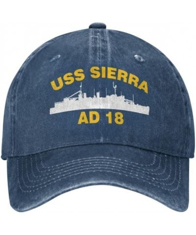 USS Sierra AD 18 Flag Baseball Caps Denim Hats Cowboy Knit hat Fisherman's hat Navy Blue $13.04 Baseball Caps