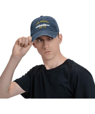 USS Sierra AD 18 Flag Baseball Caps Denim Hats Cowboy Knit hat Fisherman's hat Navy Blue $13.04 Baseball Caps