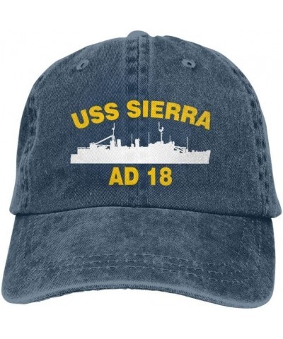 USS Sierra AD 18 Flag Baseball Caps Denim Hats Cowboy Knit hat Fisherman's hat Navy Blue $13.04 Baseball Caps