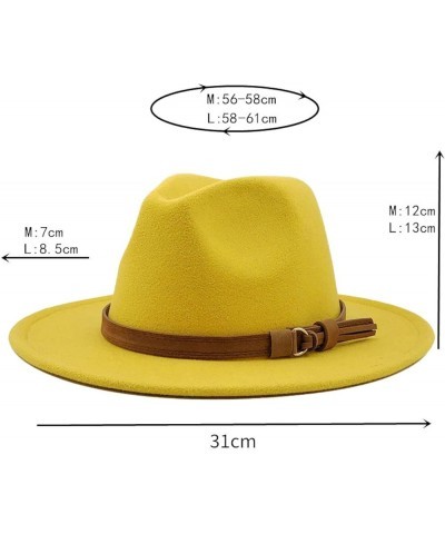 Fashionable Fedora Hat Wide-Brim Panama Floppy Hat Woolen Belt Buckle Hat Cap for Womens Costume Accessories Purple2 $15.74 F...