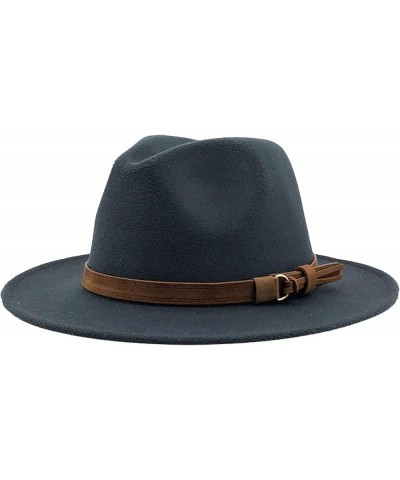 Fashionable Fedora Hat Wide-Brim Panama Floppy Hat Woolen Belt Buckle Hat Cap for Womens Costume Accessories Purple2 $15.74 F...