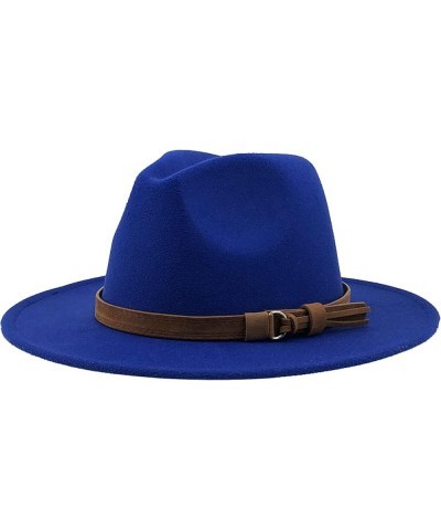 Fashionable Fedora Hat Wide-Brim Panama Floppy Hat Woolen Belt Buckle Hat Cap for Womens Costume Accessories Purple2 $15.74 F...