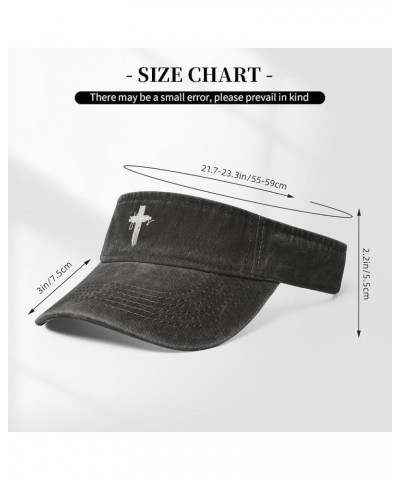 Jesus Cross Christianity Sports Sun Visor Hat for Men Women,Empty Top Sun Hats Topless Cap,Black Black $13.16 Visors