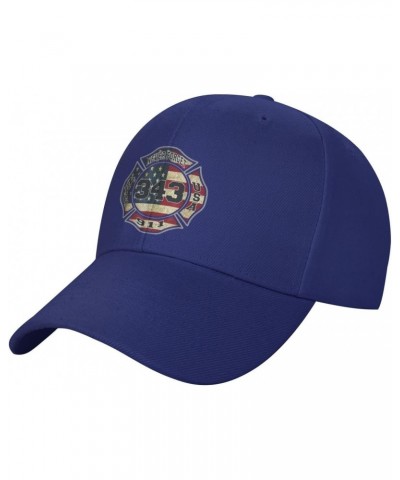 Firefighter 911 Never Forget 343 USA Flag Unisex Baseball Cap Dad Hat Classic Polo Style Cowboy hat Adjustable Size Blue $17....