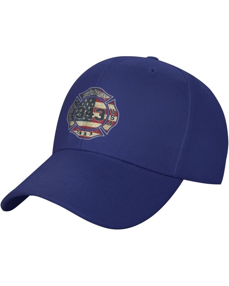 Firefighter 911 Never Forget 343 USA Flag Unisex Baseball Cap Dad Hat Classic Polo Style Cowboy hat Adjustable Size Blue $17....