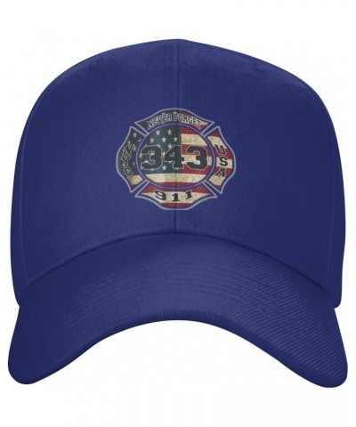 Firefighter 911 Never Forget 343 USA Flag Unisex Baseball Cap Dad Hat Classic Polo Style Cowboy hat Adjustable Size Blue $17....