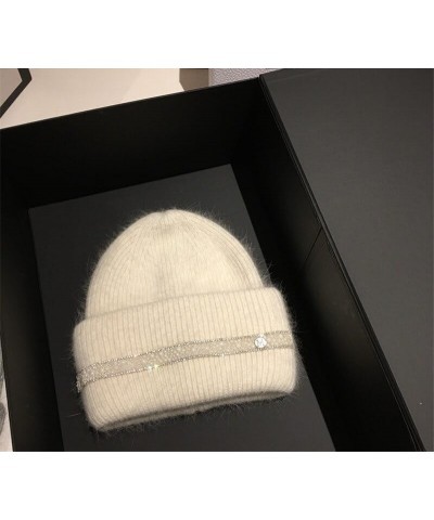 Spring Autumn Winter Beanies for Women Knitted Cap Female Diamond Warm Hat Leisure able Gray $29.96 Skullies & Beanies