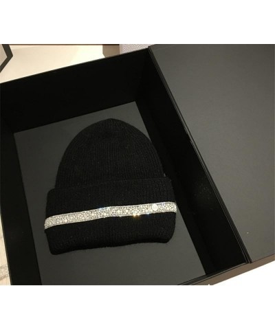 Spring Autumn Winter Beanies for Women Knitted Cap Female Diamond Warm Hat Leisure able Gray $29.96 Skullies & Beanies