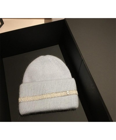 Spring Autumn Winter Beanies for Women Knitted Cap Female Diamond Warm Hat Leisure able Gray $29.96 Skullies & Beanies