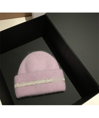 Spring Autumn Winter Beanies for Women Knitted Cap Female Diamond Warm Hat Leisure able Gray $29.96 Skullies & Beanies