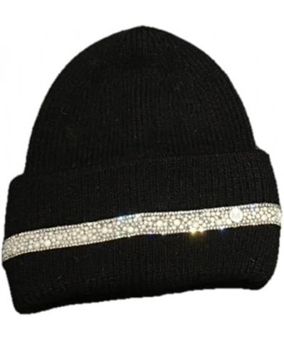 Spring Autumn Winter Beanies for Women Knitted Cap Female Diamond Warm Hat Leisure able Gray $29.96 Skullies & Beanies