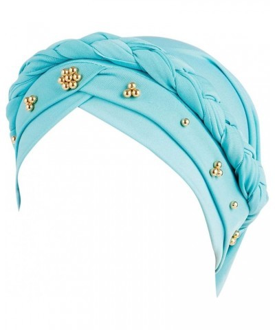 Baseball Cap Rain Headscarf Beaded Hat Turban Women Baseball Caps L A Gear Muslim Hat - Light Blue $9.32 Rain Hats