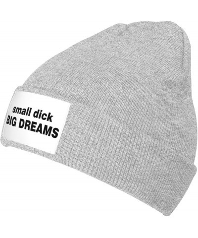 Small Dick Big Dreams Beanie Skull Cap Men Women Gifts Black Winter Hat Warm Knit Gray $12.50 Skullies & Beanies