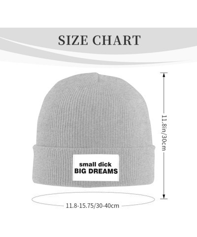 Small Dick Big Dreams Beanie Skull Cap Men Women Gifts Black Winter Hat Warm Knit Gray $12.50 Skullies & Beanies