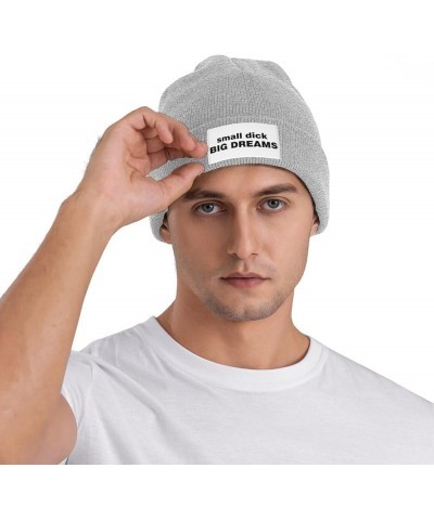 Small Dick Big Dreams Beanie Skull Cap Men Women Gifts Black Winter Hat Warm Knit Gray $12.50 Skullies & Beanies