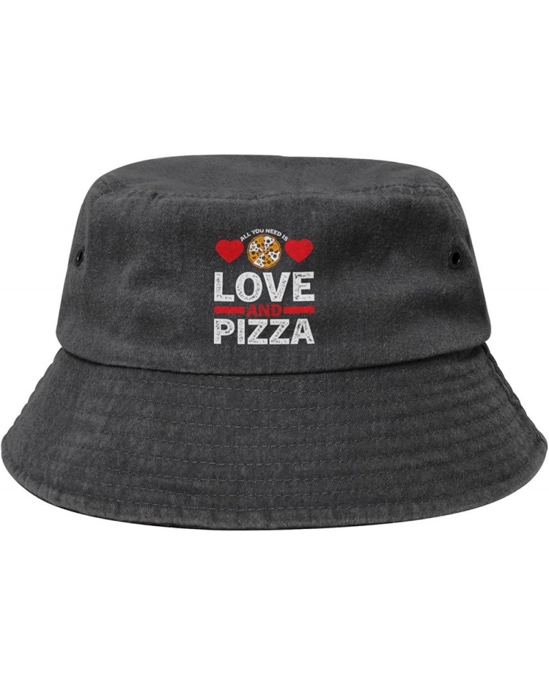 All You Need is Love and Pizza Bucket Hat for Women Men Summer Travel Sun Hat Outdoor Cap Funny Bucket Hats Black $12.23 Buck...