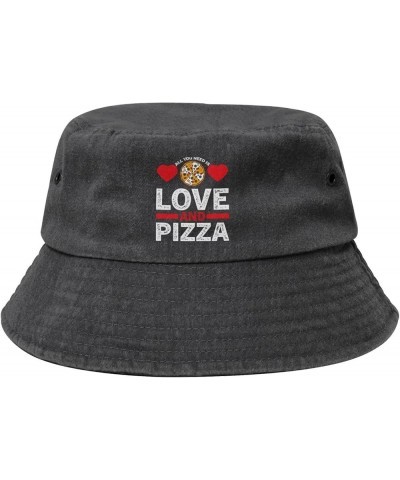 All You Need is Love and Pizza Bucket Hat for Women Men Summer Travel Sun Hat Outdoor Cap Funny Bucket Hats Black $12.23 Buck...