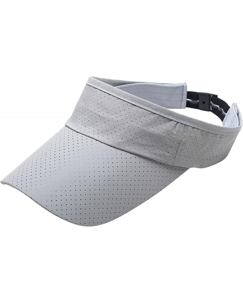 Women's Sun Visor Hats Caps Adjustable Sport Wide Brim Sun Cap Summer Caps for Women Baseball Cap Grey $5.83 Visors