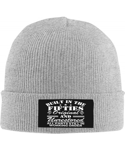 Built in The Fifties 50 Original Unrestored Knit Hat Birthday Gift Beanie Hat for Men Women Warm Winter Ski Cap Gray $12.75 S...