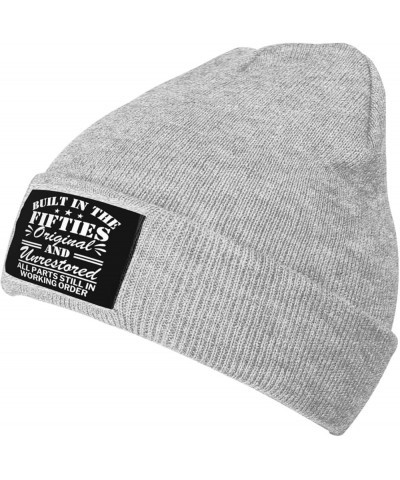 Built in The Fifties 50 Original Unrestored Knit Hat Birthday Gift Beanie Hat for Men Women Warm Winter Ski Cap Gray $12.75 S...