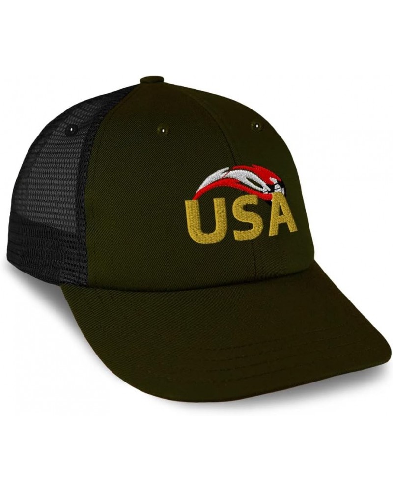 Custom Custom Trucker Hat Baseball Cap USA Soccer Cup Cotton Sport Dad Hats for Men & Women Loden Black Design Only $14.21 Ba...