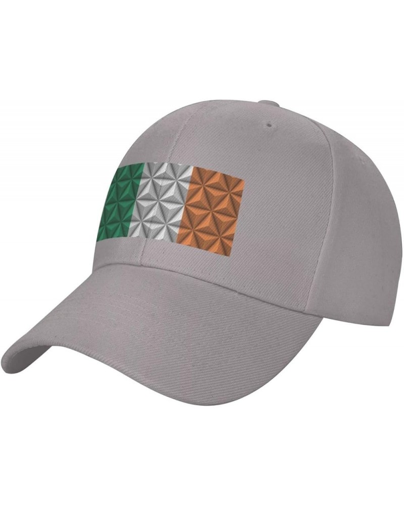 Adjustable Flag of Ireland with Polygon Effect Baseball Cap Women Men Hat Truck Driver Baseball Caps Sun Hats Gray $12.93 Bas...