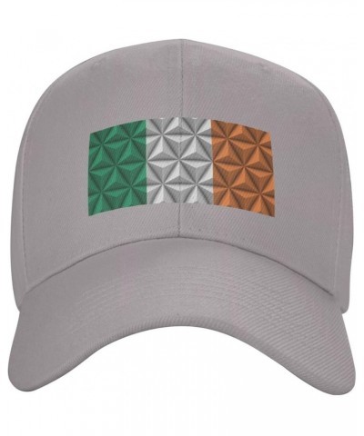 Adjustable Flag of Ireland with Polygon Effect Baseball Cap Women Men Hat Truck Driver Baseball Caps Sun Hats Gray $12.93 Bas...