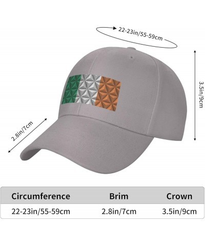 Adjustable Flag of Ireland with Polygon Effect Baseball Cap Women Men Hat Truck Driver Baseball Caps Sun Hats Gray $12.93 Bas...