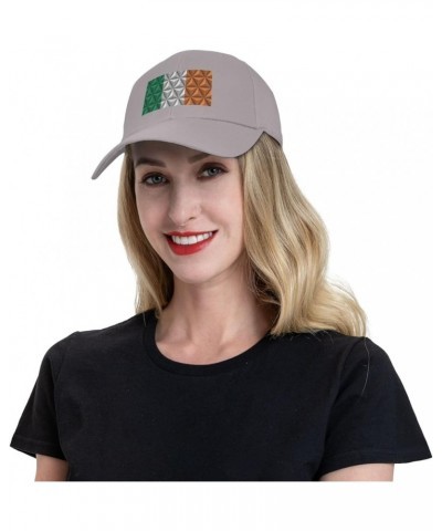 Adjustable Flag of Ireland with Polygon Effect Baseball Cap Women Men Hat Truck Driver Baseball Caps Sun Hats Gray $12.93 Bas...