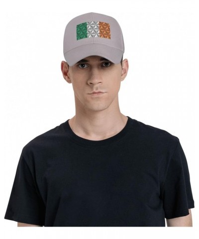 Adjustable Flag of Ireland with Polygon Effect Baseball Cap Women Men Hat Truck Driver Baseball Caps Sun Hats Gray $12.93 Bas...