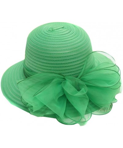 Womens Summer Dress Hat Wide Leaf Flower Bridal Shower Hat Sun Hats Beach Hat Diamond Visor Green-3 $12.79 Sun Hats