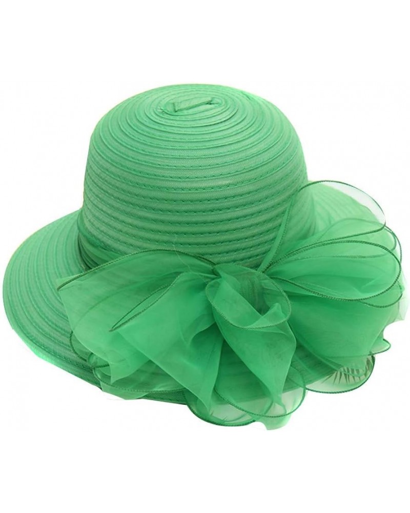 Womens Summer Dress Hat Wide Leaf Flower Bridal Shower Hat Sun Hats Beach Hat Diamond Visor Green-3 $12.79 Sun Hats