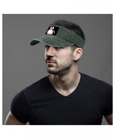 Sun Visor Hats Adjustable Sun Caps for Men Women Cute Penguin Cotton Sun Protection Cap Army Green-style $10.68 Sun Hats