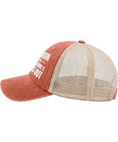 Funny Hat Bourbon Goes in Wisdom Comes Out Hat for Men Dad Hats Graphic Cap Orange-1 $8.39 Baseball Caps