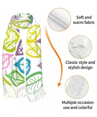 Coloured Foliage Lines Scarf, Long Scarf, Winter Warm Scarf, Comfortable Scarf, Soft, Suitable For Men And Women $14.13 Scarves