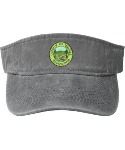 Seal of Tulare County, California Sun Visor Hats for Women Men Sun Hat Vintage Golf Hat Adjustable Baseball Cap Gray $12.38 V...