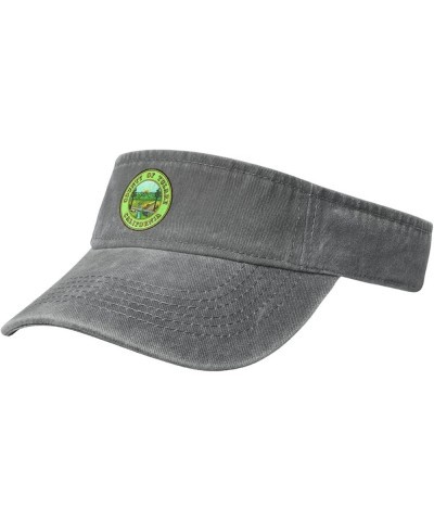 Seal of Tulare County, California Sun Visor Hats for Women Men Sun Hat Vintage Golf Hat Adjustable Baseball Cap Gray $12.38 V...