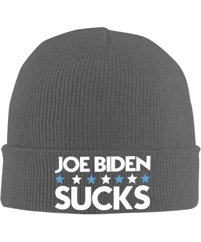 Joe Biden Sucks Funny Anti-Biden Cozy Knitted Hat for Winter - Warm Comfort Black Deep Heather $12.47 Skullies & Beanies