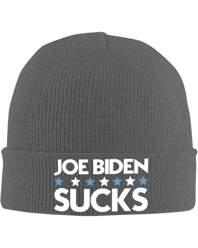 Joe Biden Sucks Funny Anti-Biden Cozy Knitted Hat for Winter - Warm Comfort Black Deep Heather $12.47 Skullies & Beanies