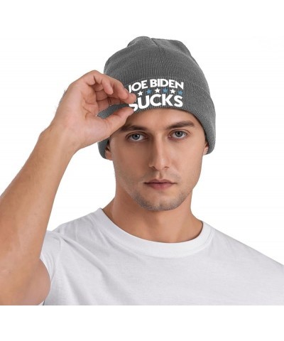 Joe Biden Sucks Funny Anti-Biden Cozy Knitted Hat for Winter - Warm Comfort Black Deep Heather $12.47 Skullies & Beanies