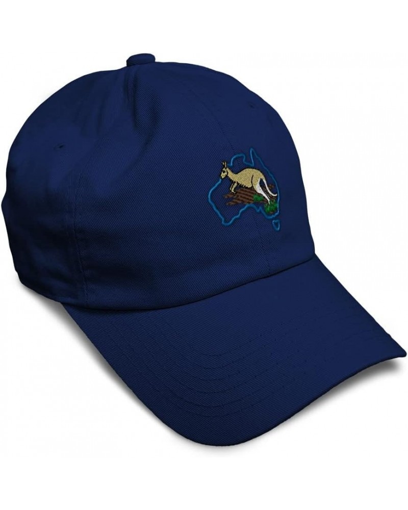 Soft Baseball Cap Australia & Kangaroo Embroidery Wild Animals Australian Cotton Dad Hats for Men & Women Navy Design Only $1...