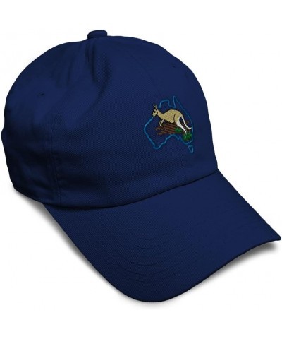 Soft Baseball Cap Australia & Kangaroo Embroidery Wild Animals Australian Cotton Dad Hats for Men & Women Navy Design Only $1...