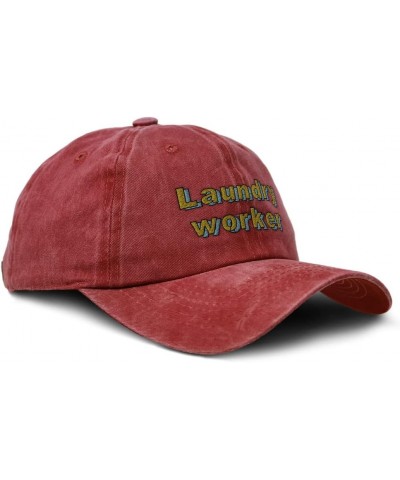 Soft Washed Baseball Cap Laundry Worker Cotton Dad Hats for Men & Women Red Design Only $15.94 Baseball Caps