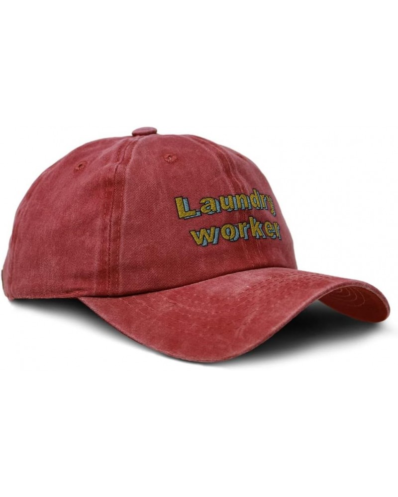 Soft Washed Baseball Cap Laundry Worker Cotton Dad Hats for Men & Women Red Design Only $15.94 Baseball Caps