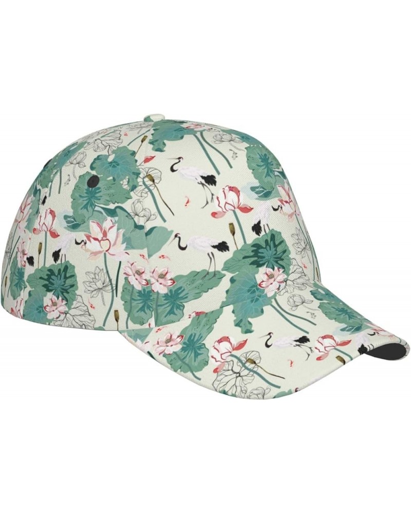 Lotus Ink Painting Baseball Cap for Women Men Fashion Casual Trucker Hats Adjustable Hip Hop Snapback Hat for Outdoor Lotus I...