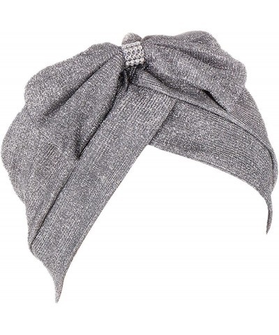 Women Muslim Turban Hatbow Hair Bonnet Head Scarf Wrap Cover Head Wrap Cover Hats Dark Gray $7.48 Skullies & Beanies