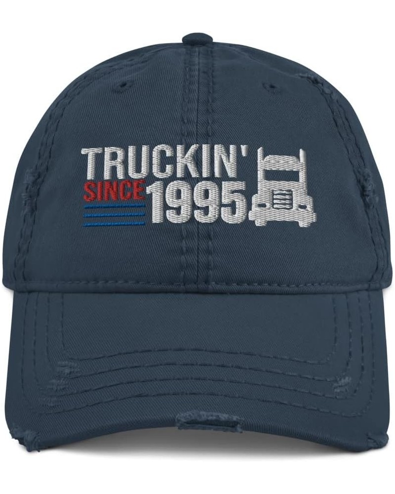 Truckin' Since 1995 Truck Driver Trucking Distressed Dad Hat Baseball Cap Navy $17.02 Baseball Caps