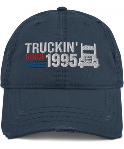 Truckin' Since 1995 Truck Driver Trucking Distressed Dad Hat Baseball Cap Navy $17.02 Baseball Caps