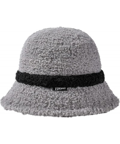 Bucket Hats for Women Age Reducing Lambs Wool Outdoor Warm Cap Cute Fashion Winter Thickened Girl Fisherman Hat Gray $21.19 B...