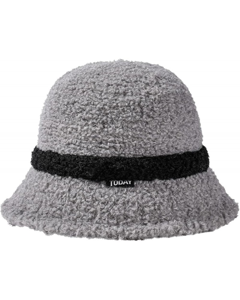 Bucket Hats for Women Age Reducing Lambs Wool Outdoor Warm Cap Cute Fashion Winter Thickened Girl Fisherman Hat Gray $21.19 B...